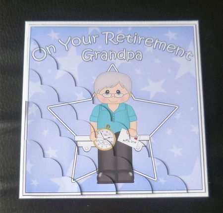 On Your Retirement GRANDPA Scallop Corner Side Stacker by Charlie Angel