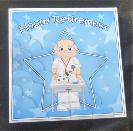 Vet Retirement Scallop Corner Side Stacker by Charlie Angel