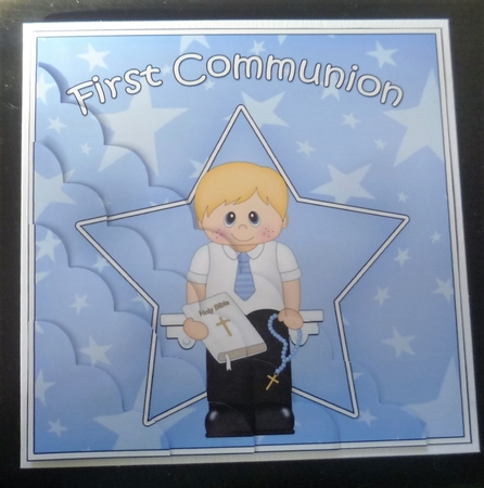First Communion Scallop Corner Side Stacker by Charlie Angel
