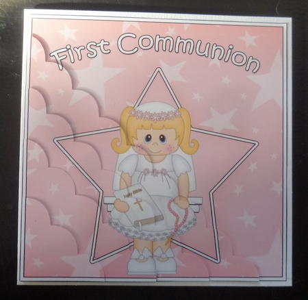 First Communion Scallop Corner Side Stacker by Charlie Angel