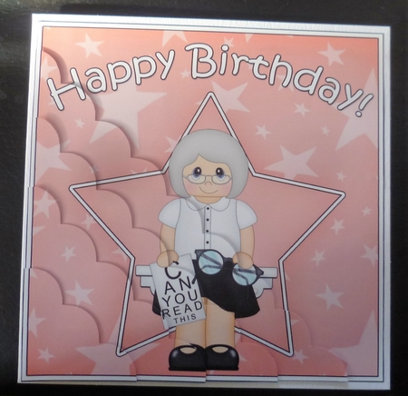 Optician Birthday Scallop Corner Side Stacker by Charlie Angel