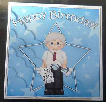 Optician Birthday Scallop Corner Side Stacker by Charlie Angel