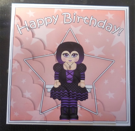 Little Goth Birthday Scallop Corner Side Stacker by Charlie Angel