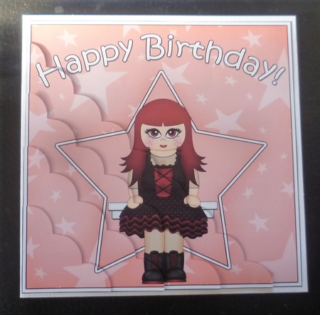 Little Goth Birthday Scallop Corner Side Stacker by Charlie Angel