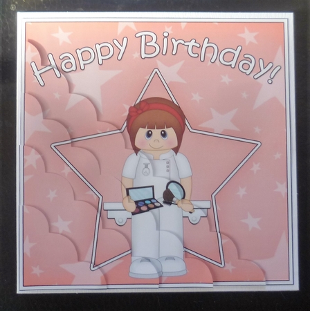 Little Beauty Therapist Birthday Scallop Corner Side Stacker by Charlie Angel