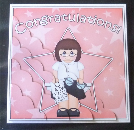 Optician Congratulations Scallop Corner Side Stacker by Charlie Angel