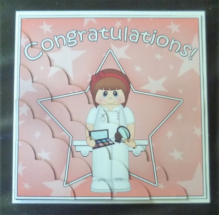 Beauty Therapist Congratulations Scallop Corner Side Stacker by Charlie Angel
