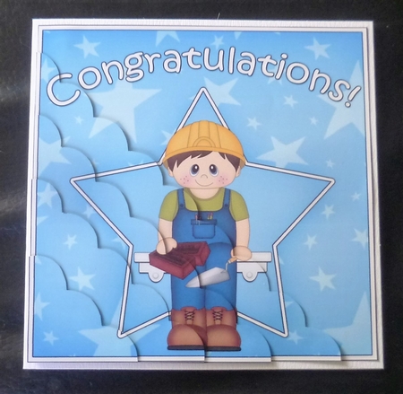 Builder Congratulations Scallop Corner Side Stacker by Charlie Angel
