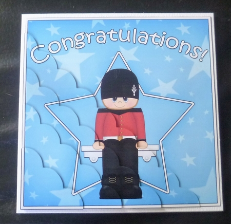 Guardsman Congratulations Scallop Corner Side Stacker by Charlie Angel