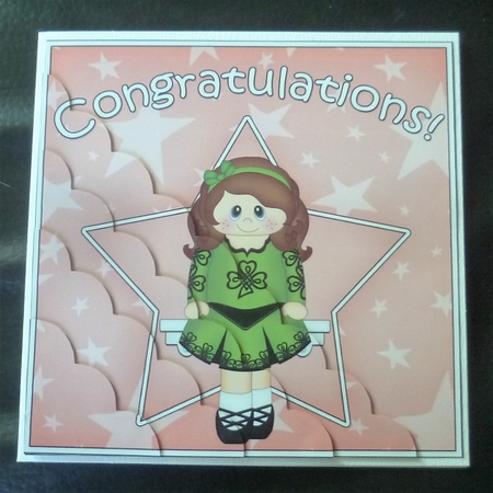 Irish Dancer Congratulations Scallop Corner Side Stacker by Charlie Angel