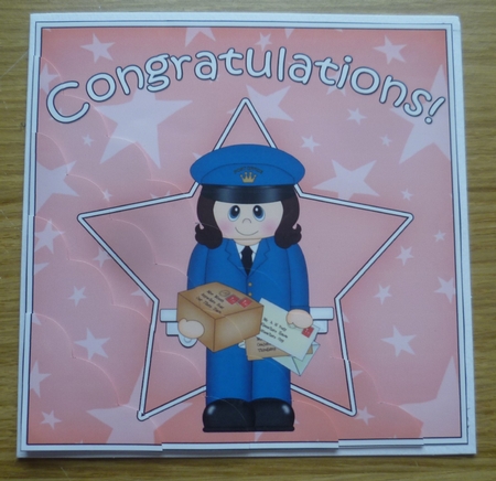 Post Woman Congratulations Scallop Corner Side Stacker by Charlie Angel