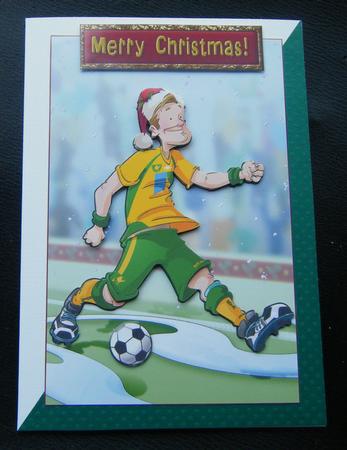 Green and Yellow Christmas Football Dude. by Charlie Angel