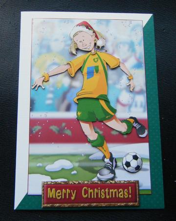 Christmas Football Girl Yellow and Green. by Charlie Angel