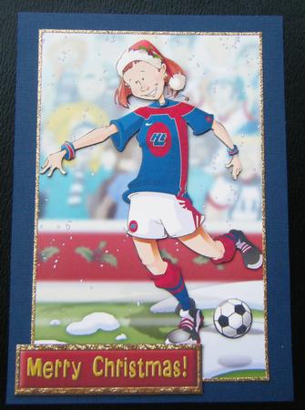 Christmas Football Girl Blue and White. by Charlie Angel