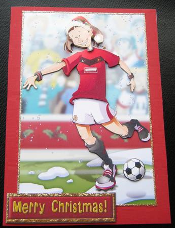 Christmas Football Girl Red and White. by Charlie Angel