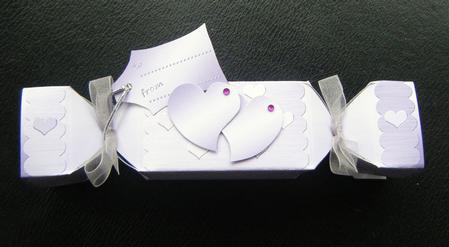 Metallic Hearts Cracker Shaped Treat or Favour Box by Charlie Angel