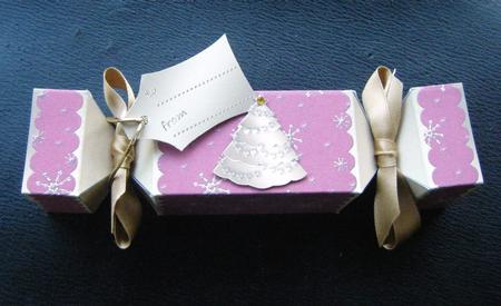 Gold Snowflakes Cracker Shaped Treat or Favour Box by Charlie Angel