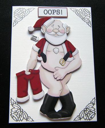 Wardrobe Malfunction Santa Doodles Large Image by Charlie Angel