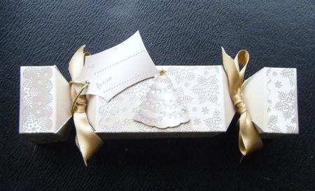 Metallic Snowflakes Cracker Shaped Treat or Favour Box by Charlie Angel