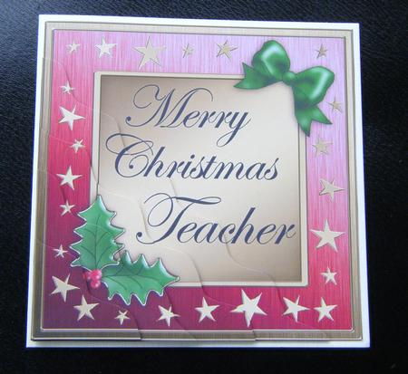 Teacher Christmas Wavy Corner Side Stacker Topper by Charlie Angel