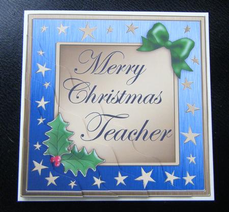 Teacher Christmas Wavy Corner Side Stacker Topper by Charlie Angel