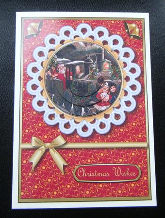Vintage Santa on Train Pyramid (red) by Charlie Angel