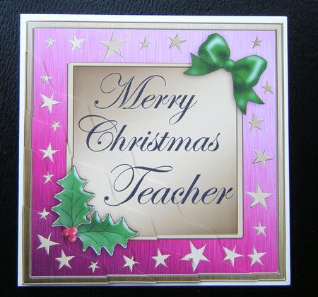Teacher Christmas Wavy Corner Side Stacker Topper by Charlie Angel