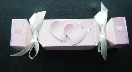 Metallic Hearts Cracker Shaped Treat or Favour Box by Charlie Angel