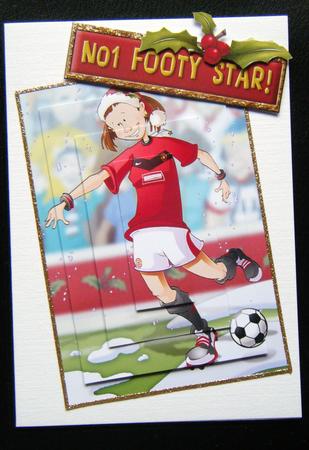 Christmas Football Girl Red and White Pyramid. by Charlie Angel