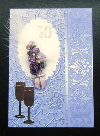 Purple Embossed Floral with Border Background by Charlie Angel