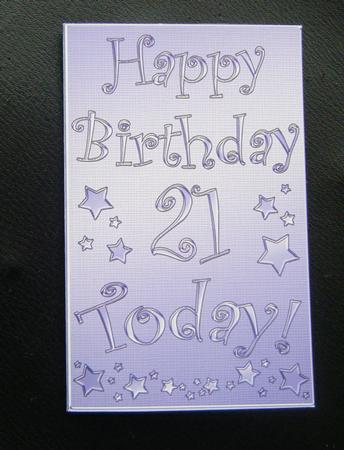 21st Birthday Metallic Age Lottery or Gift Token Wallet Card by Charlie Angel