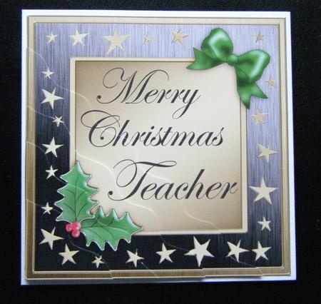 Teacher Christmas Wavy Corner Side Stacker Topper by Charlie Angel