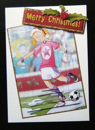 Christmas Football Girl Pink Pyramid. by Charlie Angel