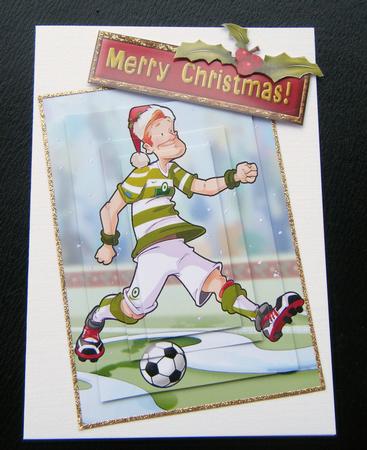 Green and White Christmas Football Dude Pyramid. by Charlie Angel