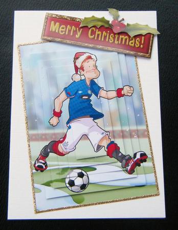 Blue, Red and White Christmas Football Dude Pyramid. by Charlie Angel