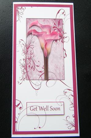 Cala Lily Floral Swirl Dl Card Fronts by Charlie Angel