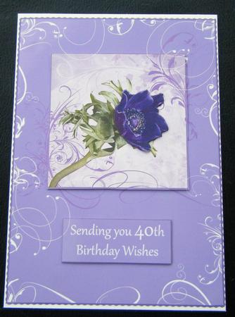 Purple Anemone Swirl Card by Charlie Angel