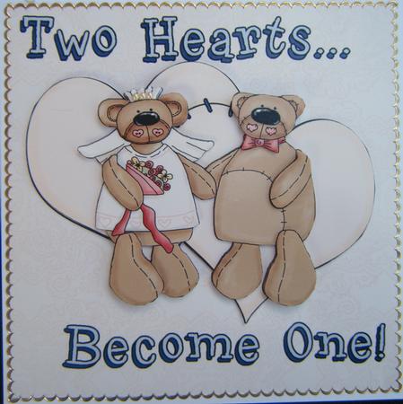 Two Hearts -  Wedding Bear Step by Step Card by Charlie Angel
