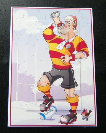 Chrstmas Rugby Dude A4. by Charlie Angel