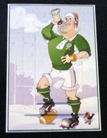 Chrstmas Rugby Dude Ireland A4. by Charlie Angel