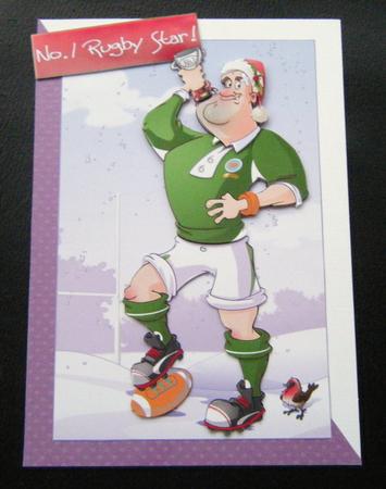 Christmas Rugby Dude Ireland. by Charlie Angel