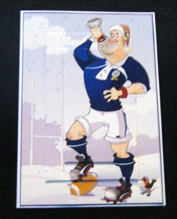 Christmas Rugby Dude Scotland A4. by Charlie Angel