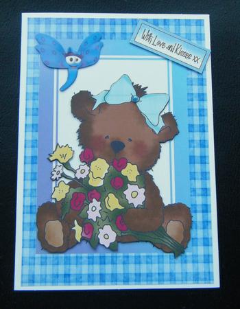 Cute Little Teddy with Butterfly by Charlie Angel