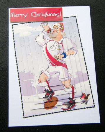 Christmas Rugby Dude England Pyramid. by Charlie Angel