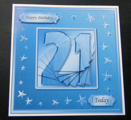 21st Bright Metallic Age Quick Card with Twisted Pyramage by Charlie Angel