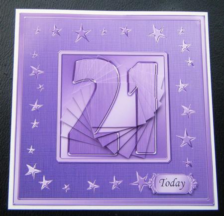21st Bright Metallic Age Quick Card with Twisted Pyramage by Charlie Angel