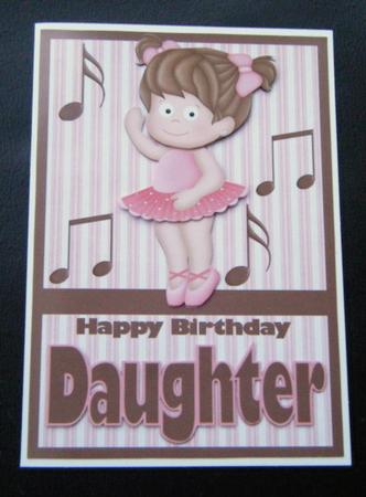Happy Birthday Daughter Ballerina Card by Charlie Angel