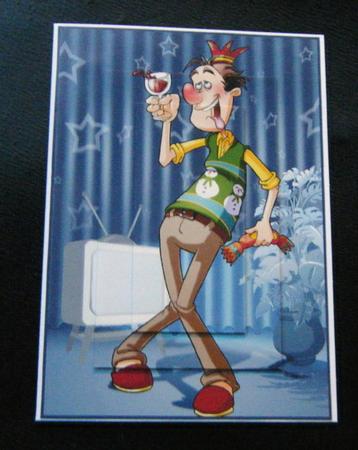 Drunk Party Dude A4. by Charlie Angel