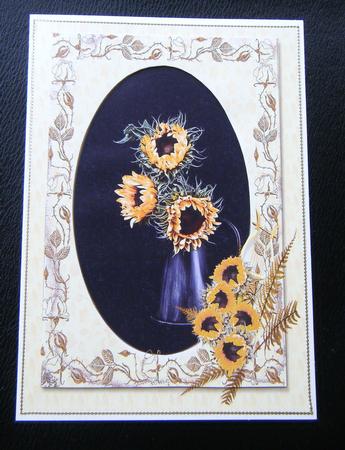 Sunflower & Frame Card Front. by Charlie Angel