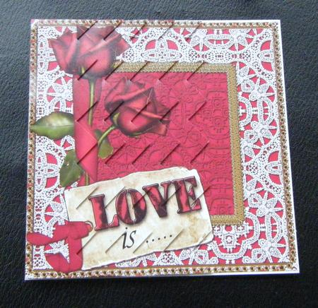 Red Rose Love is One Side 5in Zig Zag Stacker by Charlie Angel